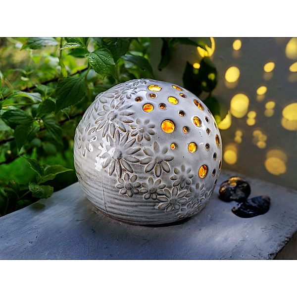 LED-Keramikkugel Flowery 15cm