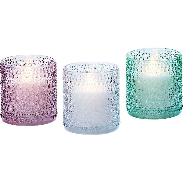 LED-Kerzen im Glas Orient 3er-Set