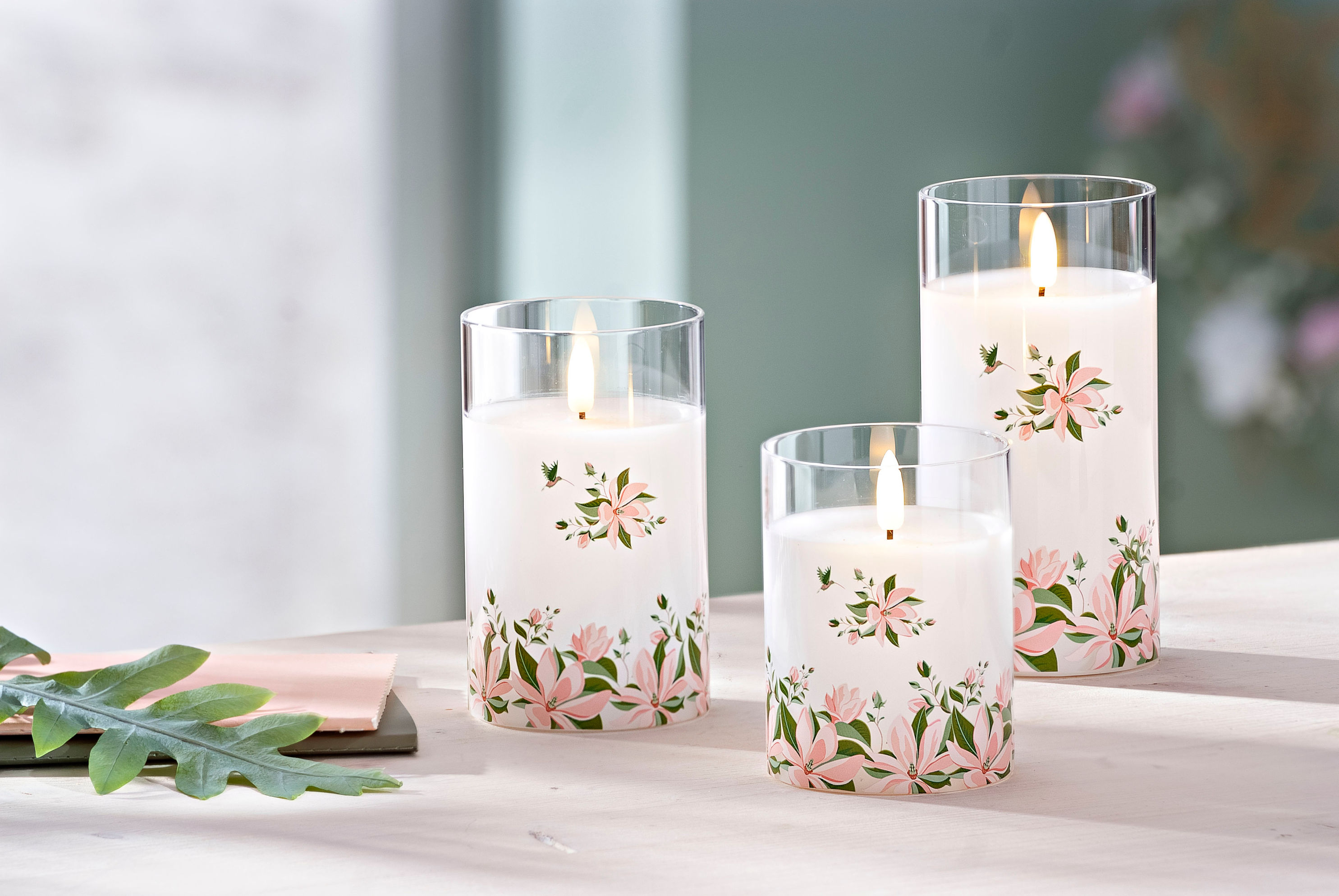 LED-Kerzen Magnolie im Glas, 3er-Set bestellen | Weltbild.de
