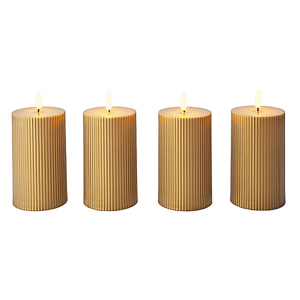 LED-Kerzen Striscia 4er-Set, (Farbe: gold)