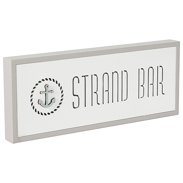 LED-Leuchtschild Strand Bar Weiß Grau bestellen