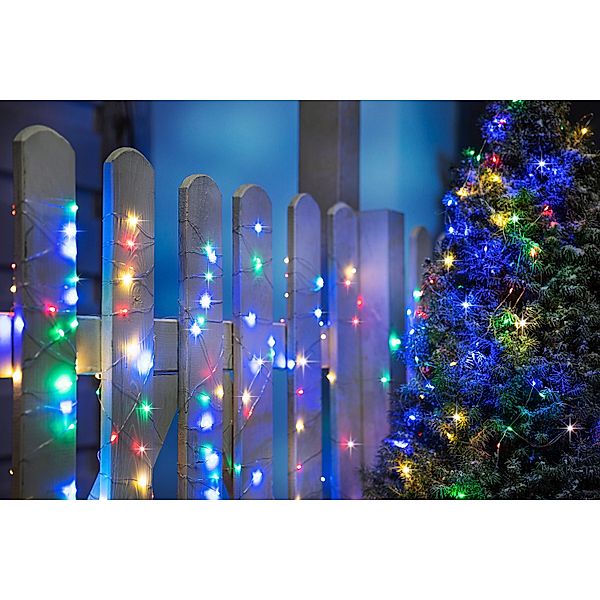 LED-Lichterkette Colori Garden 10m, 100 LEDs, 2er-Set