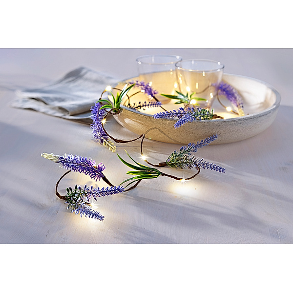LED-Lichterkette Lavendel 135 cm