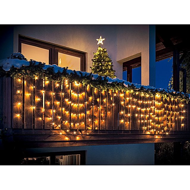 Lichterkette Lichtervorhang Balkon Bogen 240 LEDs 4m Außen  Weihnachtsbeleuchtung
