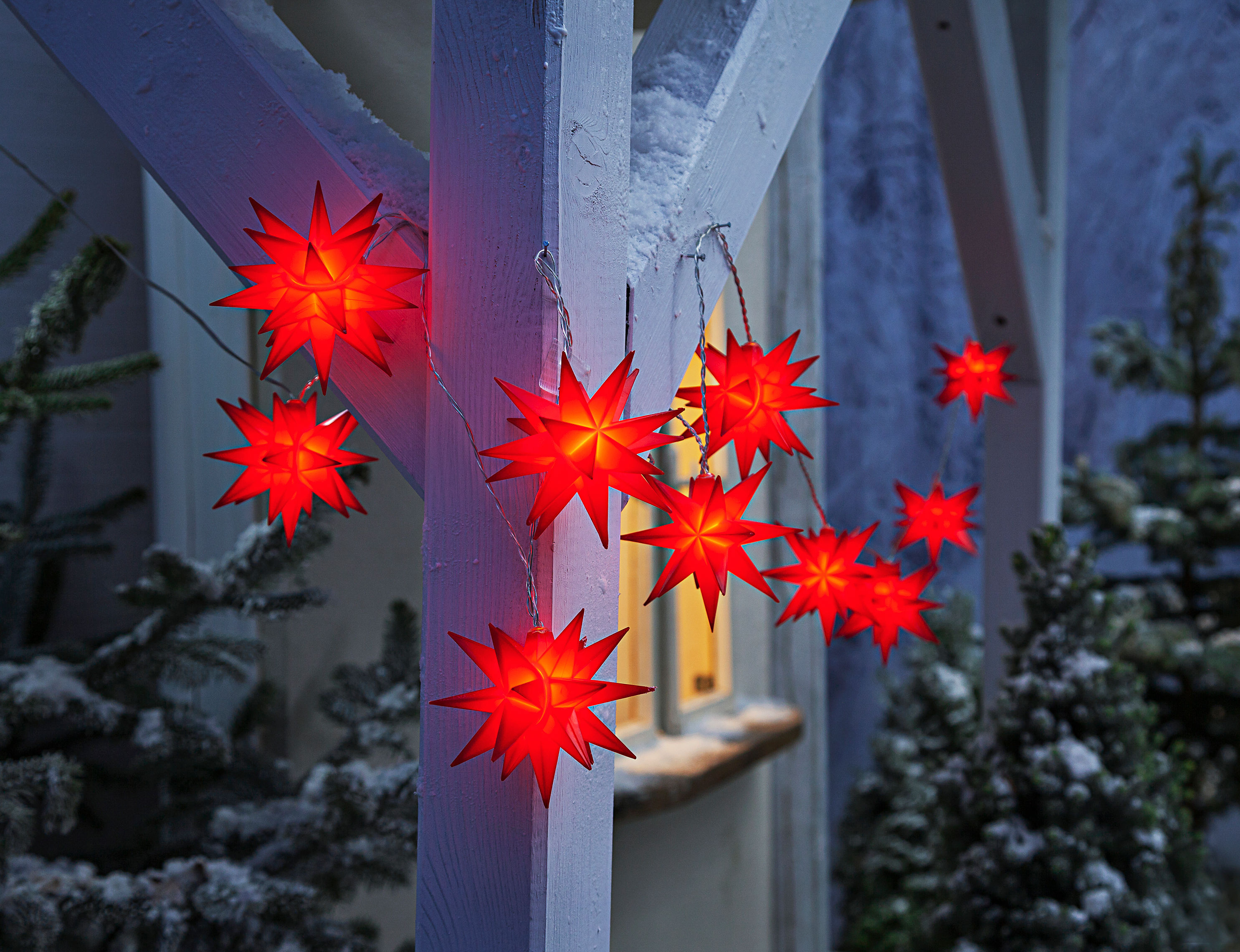 LED-Lichterkette Weihnachtsstern (Farbe: rot)