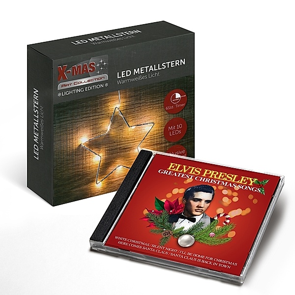 Led - Metallstern Inkl. Greatest Christmas Songs, Elvis Presley