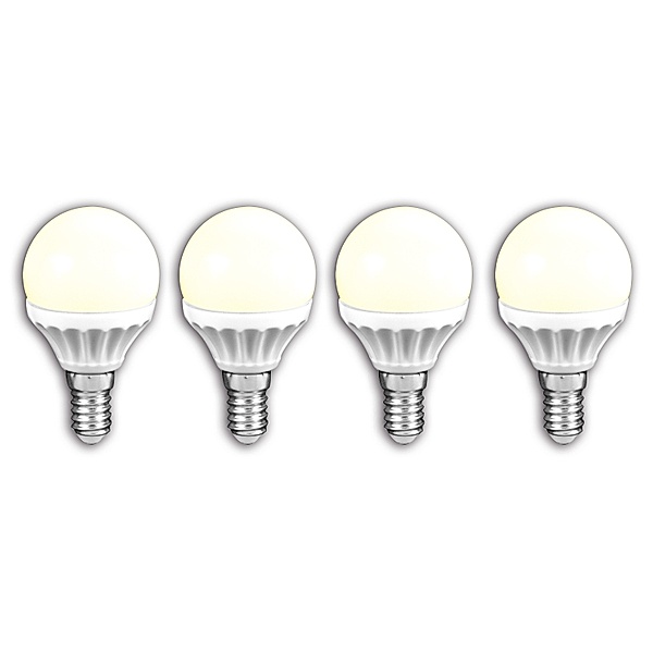 LED MiniGlobe Lampe, 5,5 Watt, E14, warmweiß - 3 Stück + 1 Stück GRA
