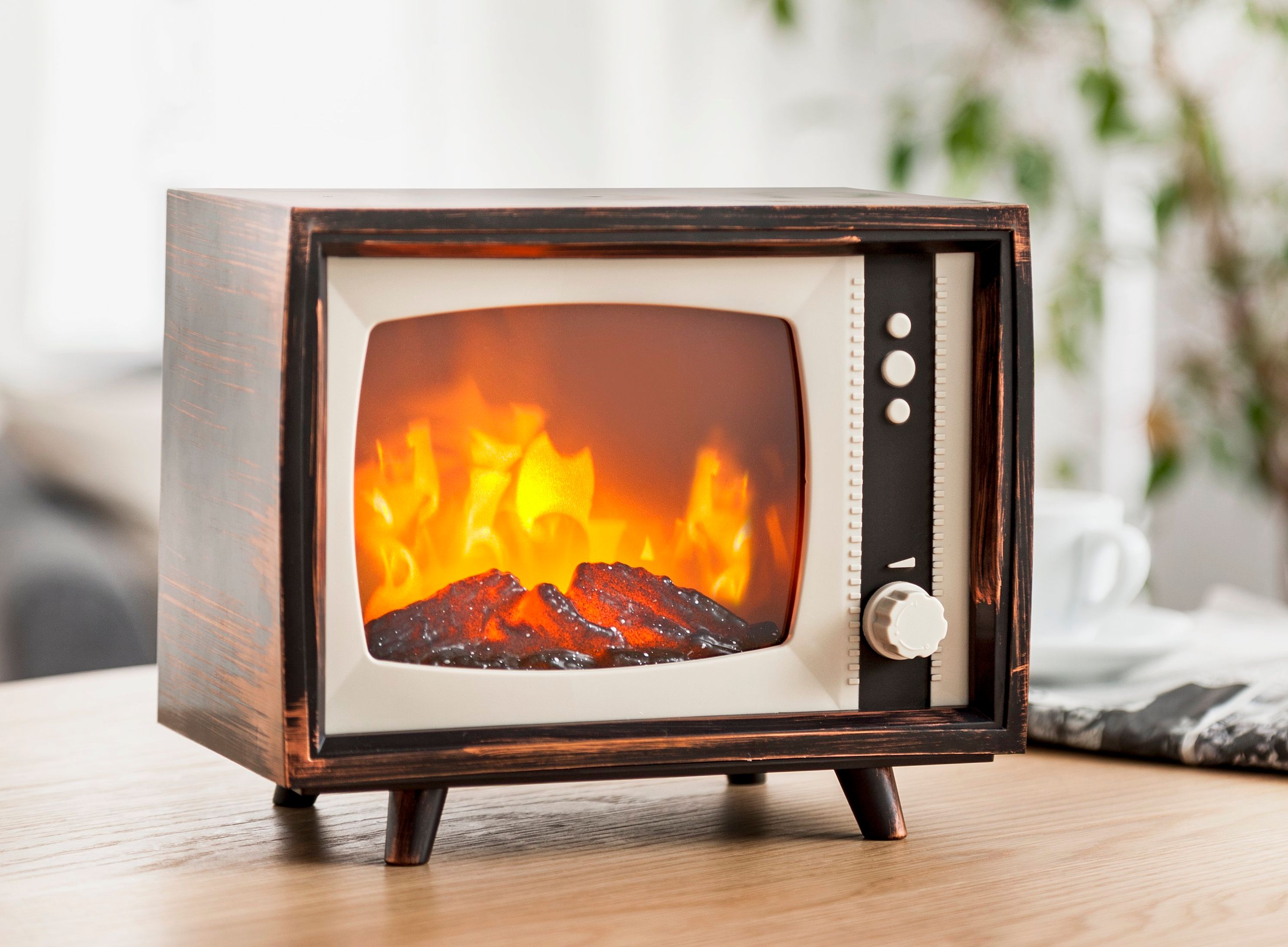 LED-Minikamin Vintage TV mit Flammeneffekt | Weltbild.de