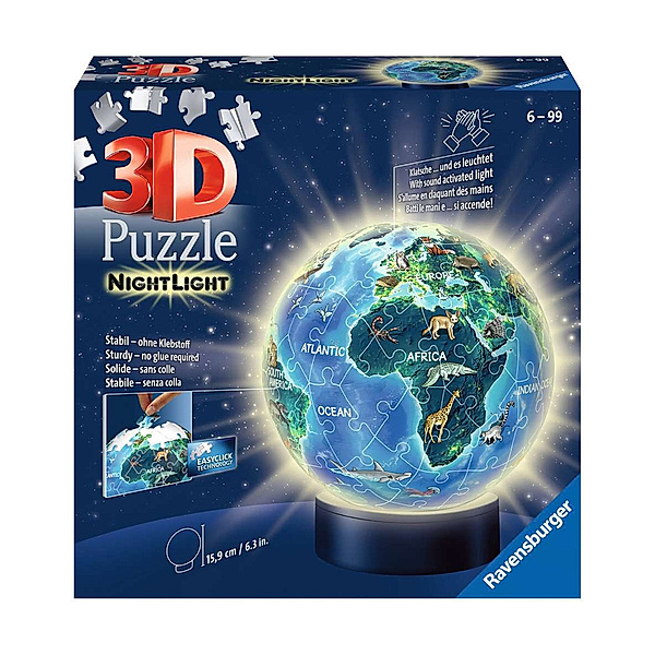 Ravensburger Verlag LED-Nachtlicht 3D-PUZZLE – ERDE BEI NACHT 72-teilig