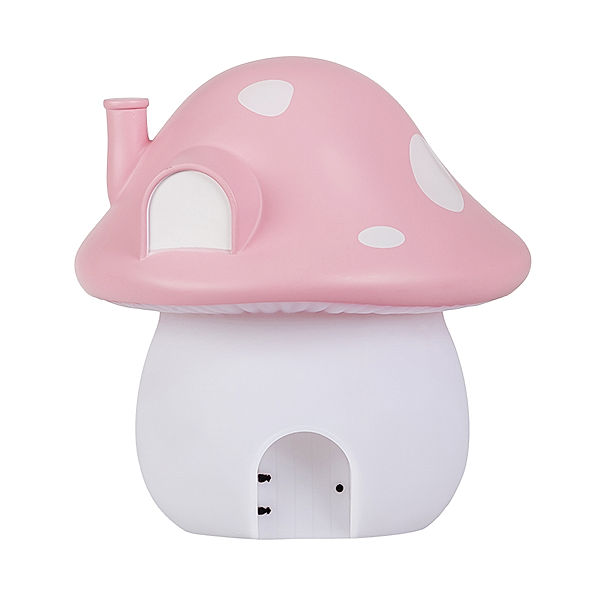 A Little Lovely Company LED-Nachtlicht MUSHROOM HOUSE – FAIRIES in rosa/weiß