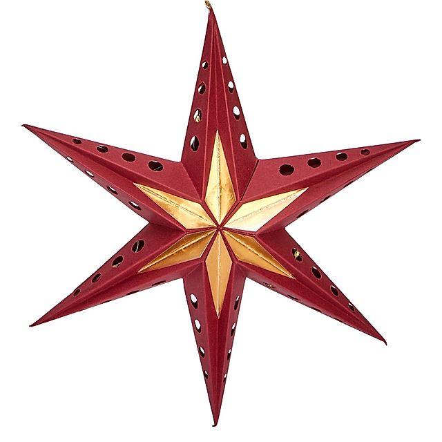 LED Papierstern Metallic Star II Rot Goldfarben | Weltbild.de