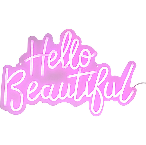 LED-Schriftzug Hello Beautiful 45 x 21 cm