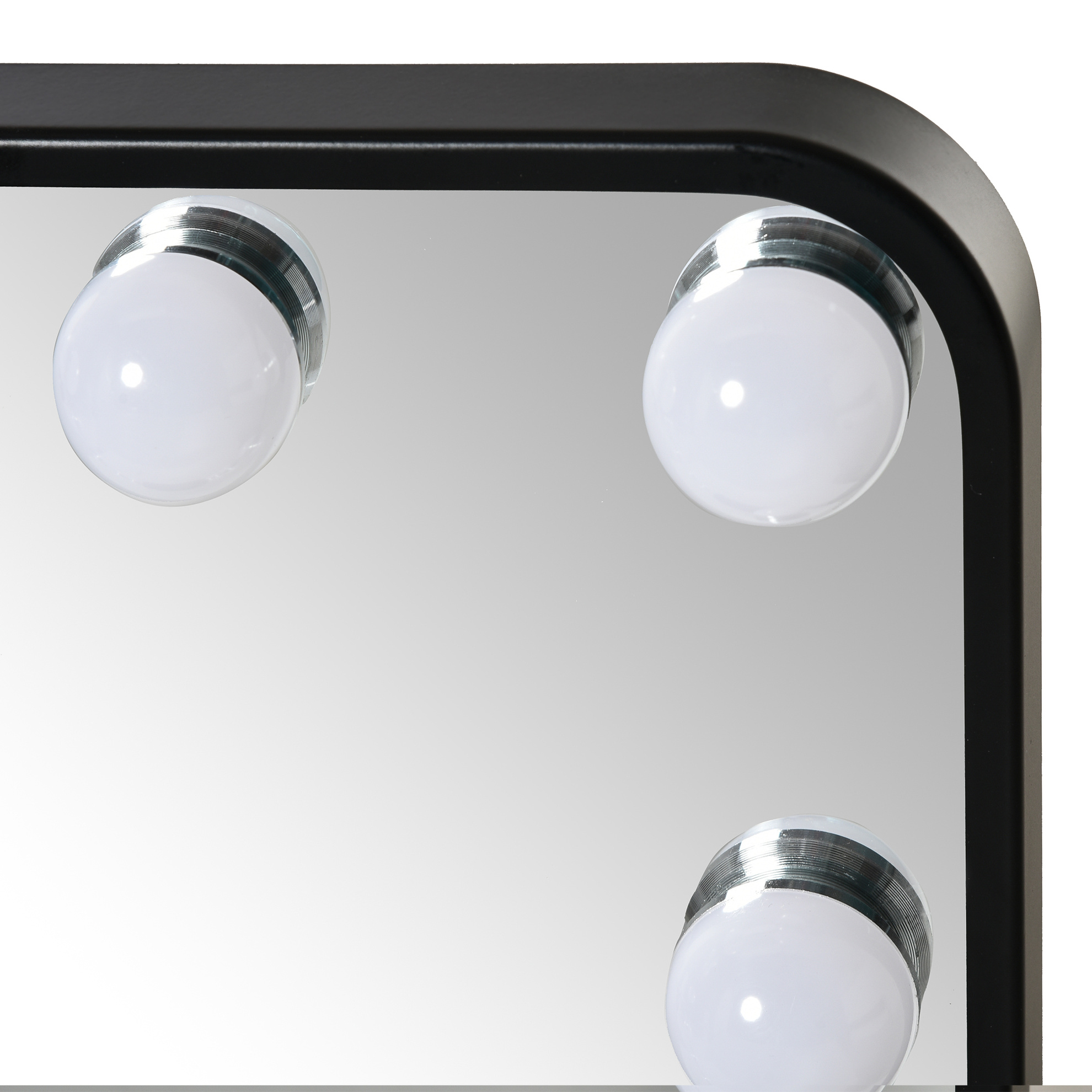 LED-Spiegel mit LED-Lampen schwarz (Farbe: schwarz)
