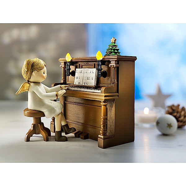 LED-Spieluhr Engel am Piano