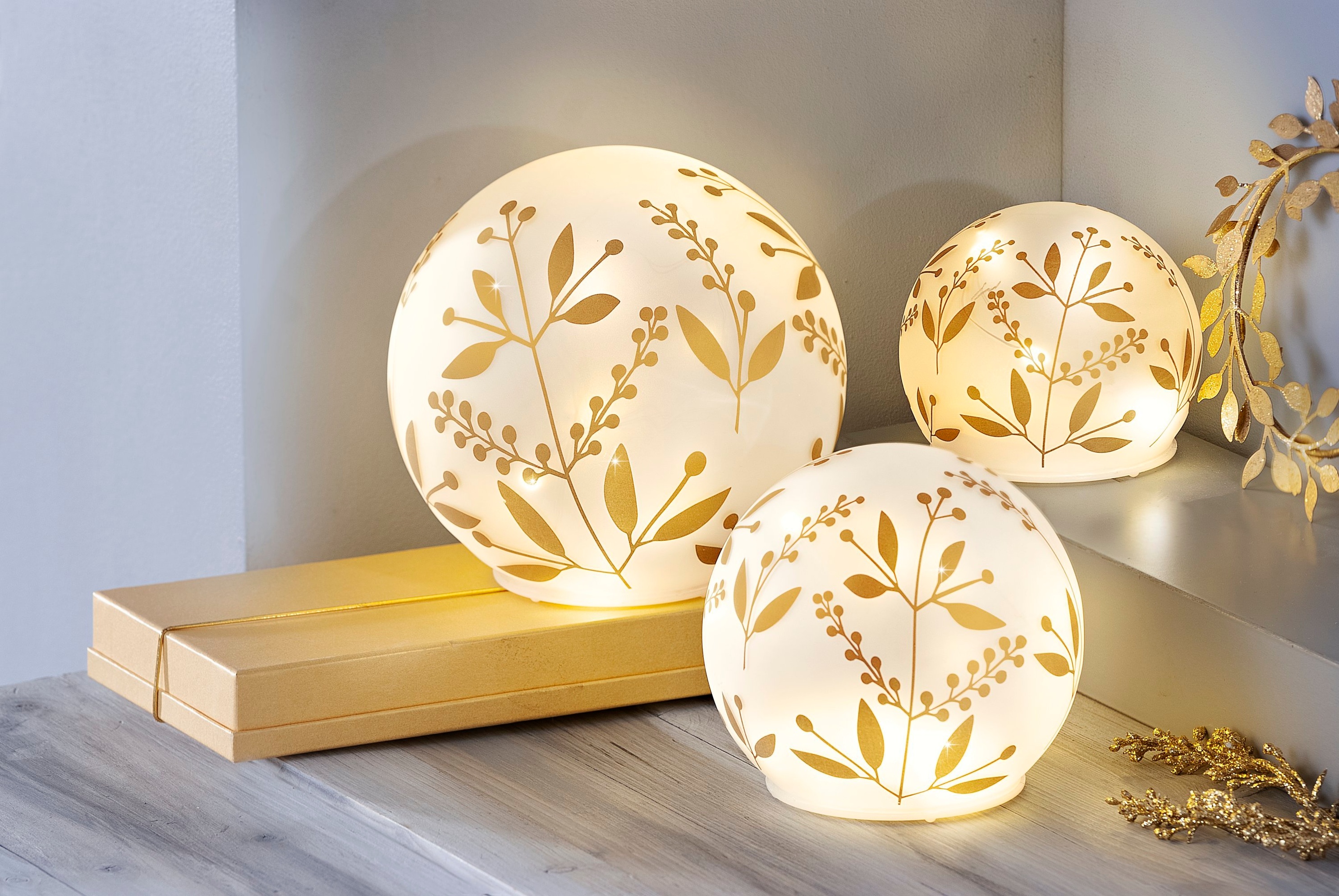 LED-Stimmungsleuchten Golden Leaf 3er-Set bestellen | Dekoschalen