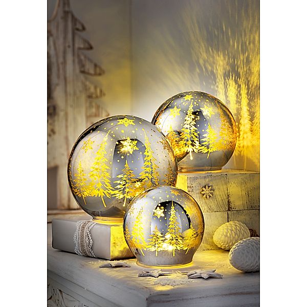 LED-Stimmungsleuchten Winterwald 3er-Set