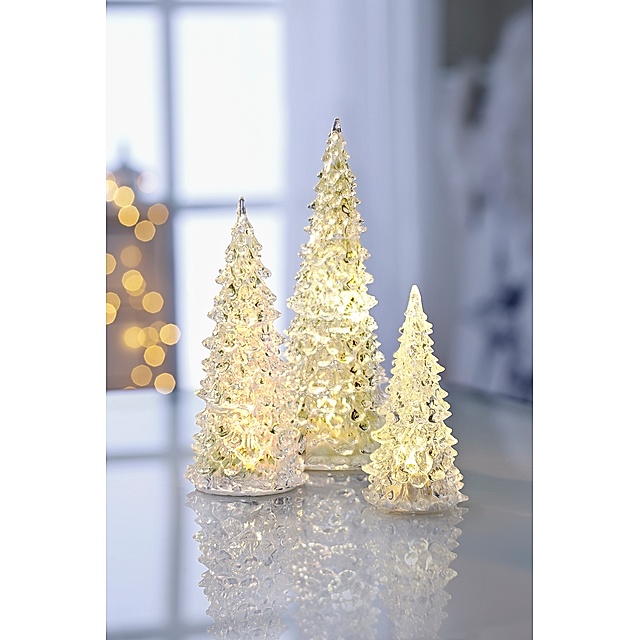 Weltbild Leuchtende LED Tannen 3er-Set - LED Baum aus Glas als Deko  Wohnzimmer Weihnachten Dekoration Deko
