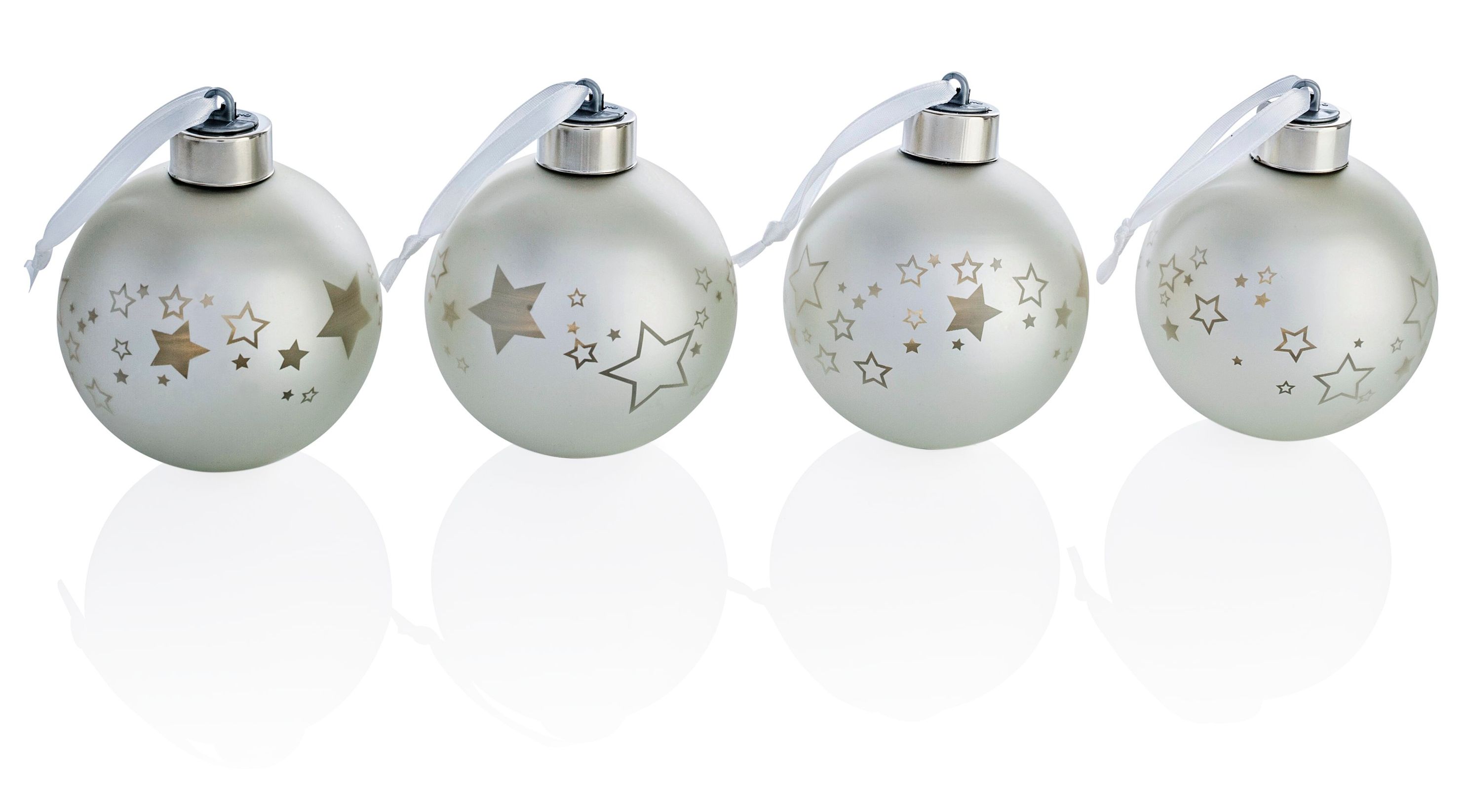 LED-Weihnachtsbaumkugeln, 4er-Set, Silber bestellen | Weltbild.de