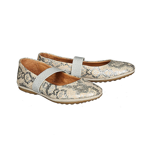 bisgaard Leder-Ballerinas QUINN in silver snake