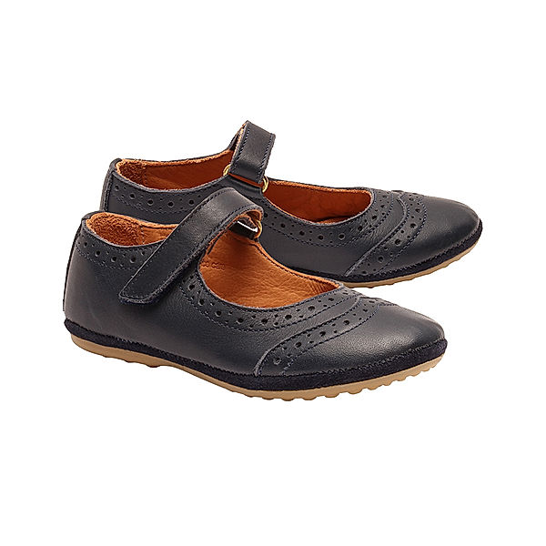 bisgaard Leder-Ballerinas RIA in navy