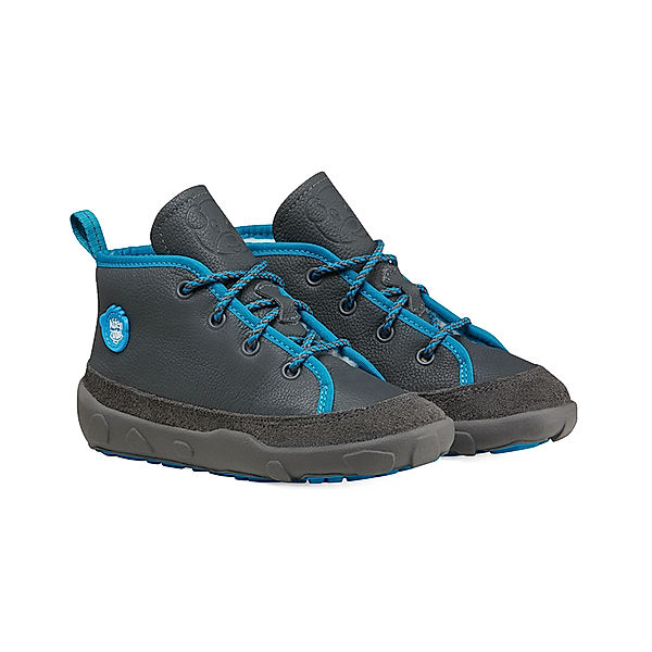 Affenzahn Leder-Boots EASY WARM HUND in grau/blau