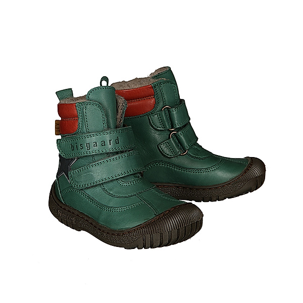 bisgaard Leder-Boots TEX REFLECT mit Klett in grün