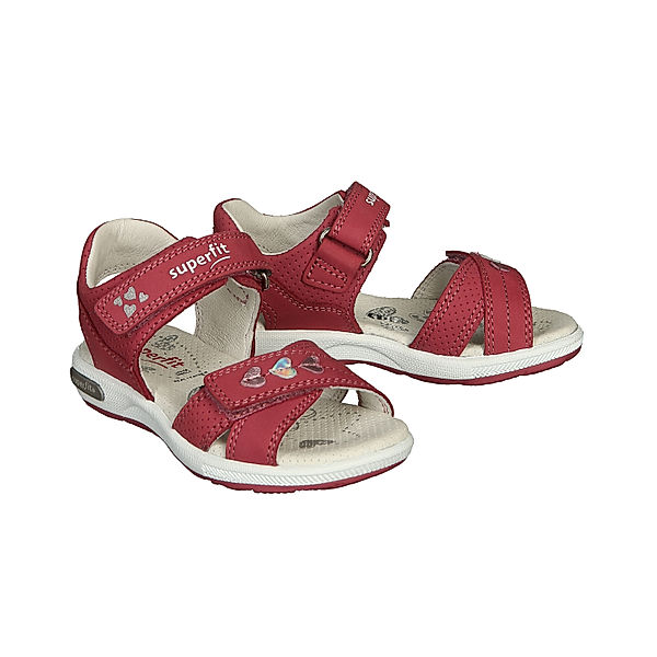 Superfit Leder-Klettsandalen EMILY - HERZ in pink