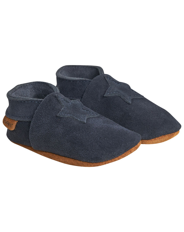 Leder-Krabbelschuhe STERN in blue night kaufen | tausendkind.de