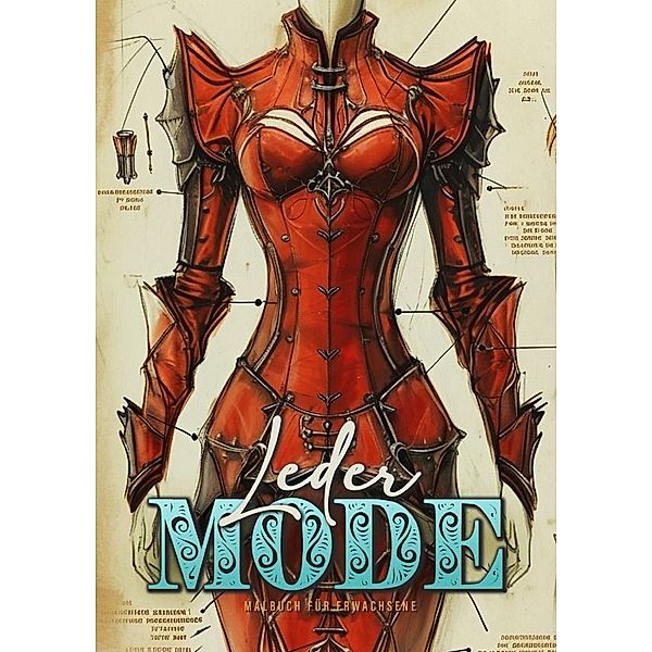 Leder Mode Malbuch für Erwachsene, Monsoon Publishing, Musterstück Grafik