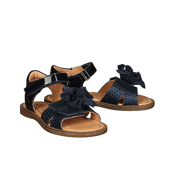 bisgaard Leder-Sandalen AGNES mit Klett in marine