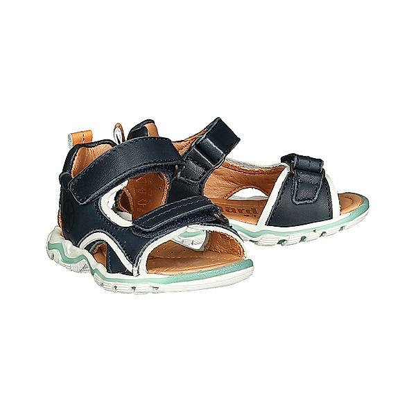 bisgaard Leder-Sandalen ARTHUR mit Klett in navy