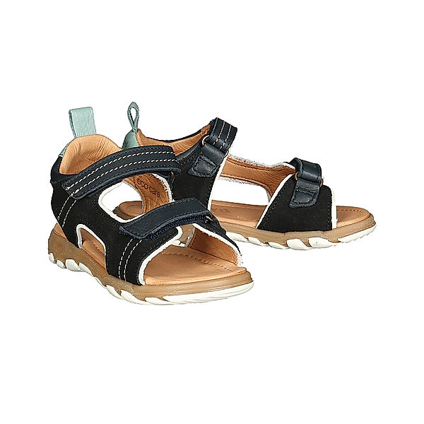 bisgaard Leder-Sandalen AUGUST mit Klett in midnight