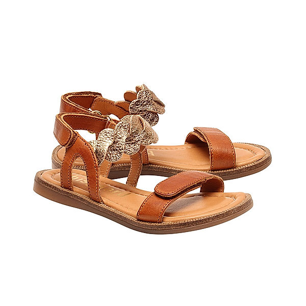 bisgaard Leder-Sandalen CATIA mit Klett in cognac