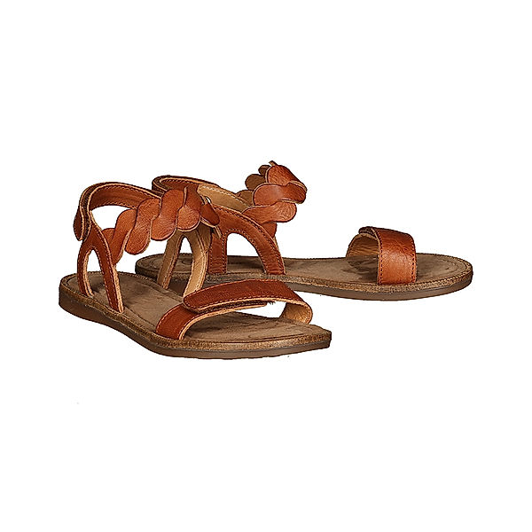 bisgaard Leder-Sandalen CATIA mit Klett in cognac