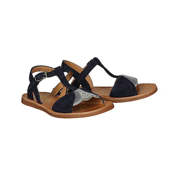 POM D'API Leder-Sandalen PLAGETTE ART in marine