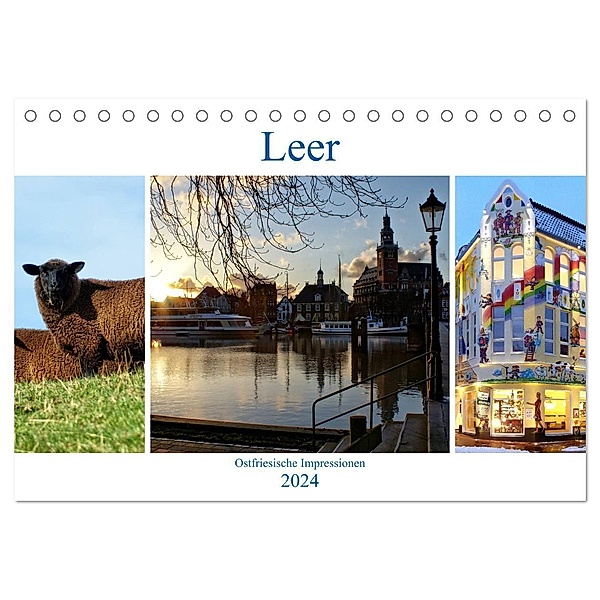 Leer - Ostfriesische Impressionen 2024 (Tischkalender 2024 DIN A5 quer), CALVENDO Monatskalender, Peter Hebgen