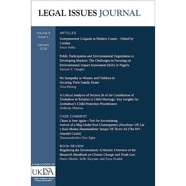 Legal Issues Journal 6(1) / Legal Issues Journal, United Kingdom Law and Society Association