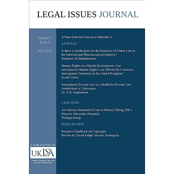 Legal Issues Journal 7(2) / Legal Issues Journal, United Kingdom Law & Society Association