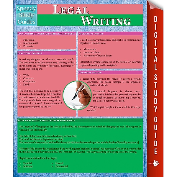 Legal Writing (Speedy Study Guides), Speedy Publishing