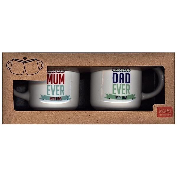 Legami Mini Mug Bone China Mum & Dad