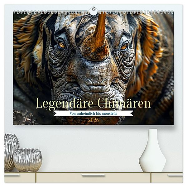 Legendäre Chimären - Von unheimlich bis monströs (hochwertiger Premium Wandkalender 2025 DIN A2 quer), Kunstdruck in Hochglanz, Calvendo