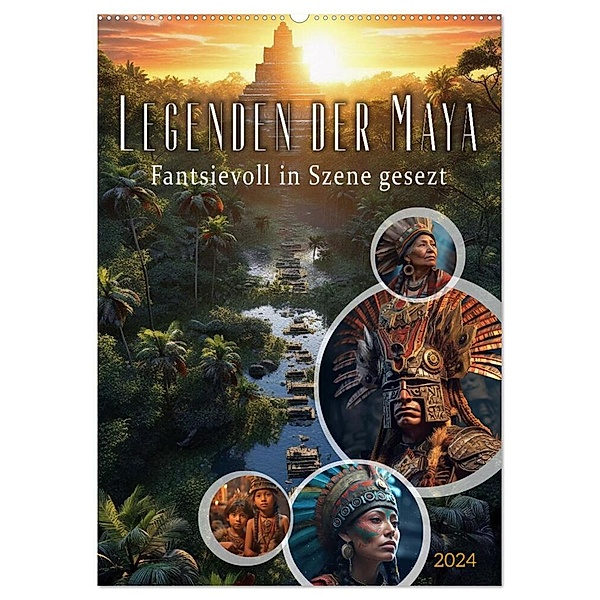 Legenden der Maya (Wandkalender 2024 DIN A2 hoch), CALVENDO Monatskalender, Steffen Gierok-Latniak