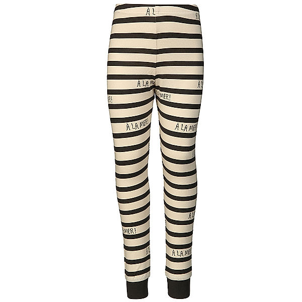 mini rodini Leggings A LA MER gestreift in beige/braun