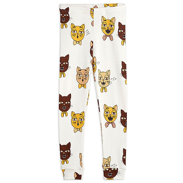 mini rodini Leggings CAT CHOIR in offwhite