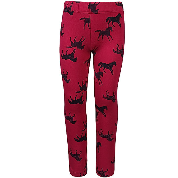 Salt & Pepper Leggings HORSES AOP in berry