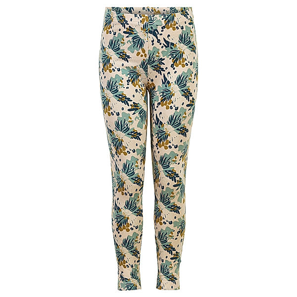 Minymo Leggings LEAVES BAMBOO gemustert in creme/bunt