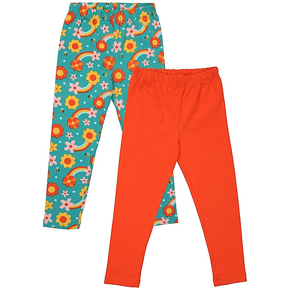 frugi Leggings LIBBY - DAHLIA 2er Pack in türkis/orange