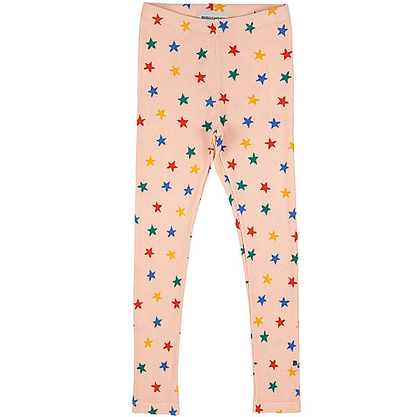 Bobo Choses Leggings MULTICOLOR STARS ALL OVER in light pink