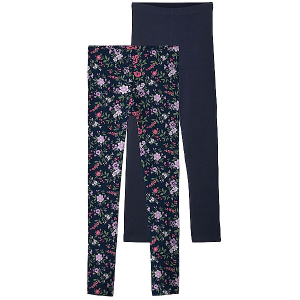 name it Leggings NKFVIVIAN BLOOMING 2er-Pack in dark sapphire