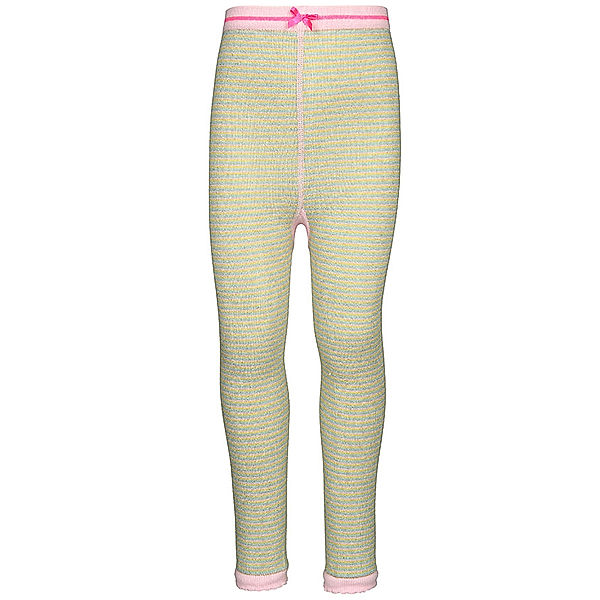 Le Big Leggings SAFINA mit Glitzer gestreift in gelb/mint